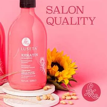 Luseta Keratin Shampoo for Dry Damaged Hair, Smoothing & Nourishing for Color Treated Hair 16.9 Oz