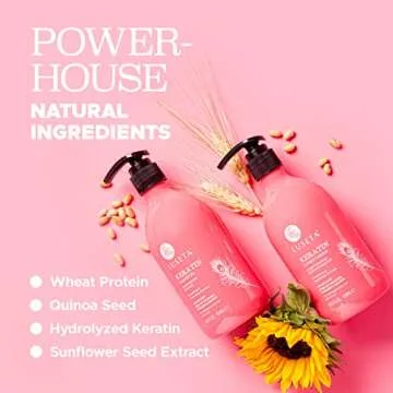 Luseta Keratin Shampoo for Dry Damaged Hair, Smoothing & Nourishing for Color Treated Hair 16.9 Oz