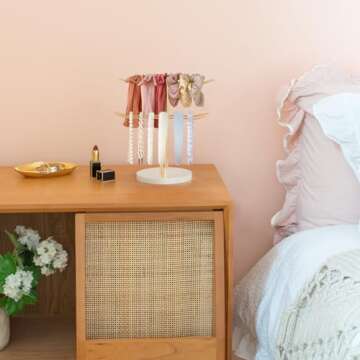 Dahey Headband Holder Organizer Metal 2-Tier Hair Hoop Display Stand Headband Organizer Storage Hair...