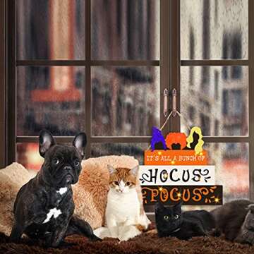 CIOEY Halloween Door Hanging Sign Spooky Hocus Pocus Wall Sign Plaque for Indoor Outdoor Decor Home School Office Haunted House Yard Decorative Signs Halloween Party Decoration