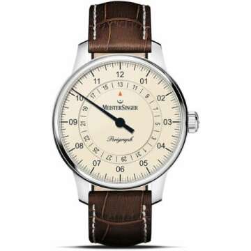 Stylish Perigraph Croco Print Watch with White Stitching