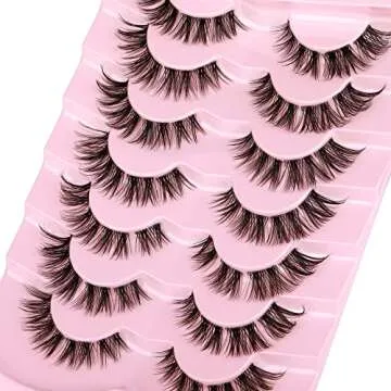 Cluster Lashes 56 Wisps DIY Lashes Natural Look Cat Eye Clear Band Mink Lashes Pack Wispy Fluffy 3D Curl False Eyelashes by ALICE