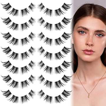 Cluster Lashes 56 Wisps DIY Lashes Natural Look Cat Eye Clear Band Mink Lashes Pack Wispy Fluffy 3D Curl False Eyelashes by ALICE