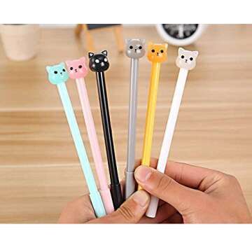 WIN-MARKET Lollipop Jelly Colorful Bear Cat Gel Pen Fashion Cute Cartoon Gel ball Pen Creative Cartoon Ball Pens Office School Supply Stationery (8 pcs)