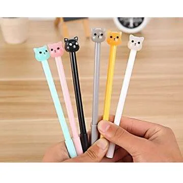 WIN-MARKET Lollipop Jelly Colorful Bear Cat Gel Pen Fashion Cute Cartoon Gel ball Pen Creative Cartoon Ball Pens Office School Supply Stationery (8 pcs)