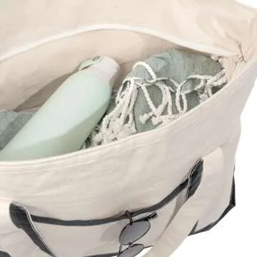 Extra Large Canvas Tote Bags with Zipper - 22 Inch Heavy Duty, Premium Zippered Tote Bag - Zip Top, 100% Organic Cotton, Sturdy, Washable Multipurpose Canvas Shopping Bag