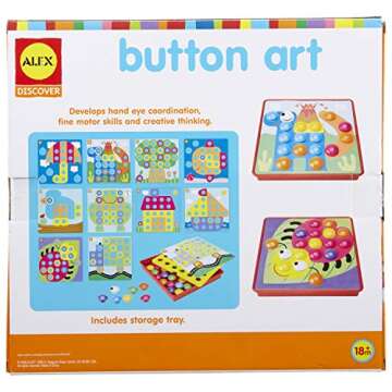 Alex Discover Button Art Activity Set Kids Art and Craft Activity, 56pieces