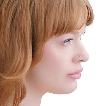 FreshTrends Diamond Nose Stud in 14K White Gold Nose Ring