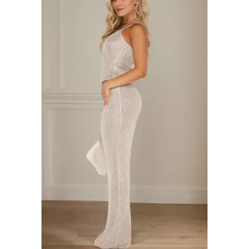 Naileksi Sexy Glitter Knit Clubwear 2-Piece Set for Women