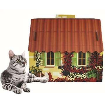 American Cat Club Cat House - Mediterranean Villa 2-in-1 with Scratching Board