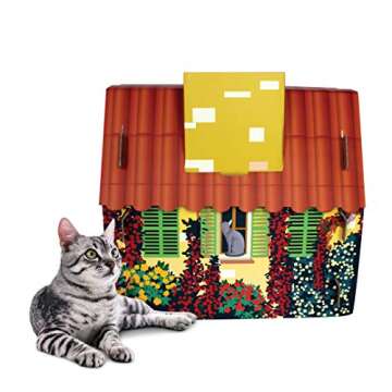 American Cat Club Cat House with Scratcher & Catnip