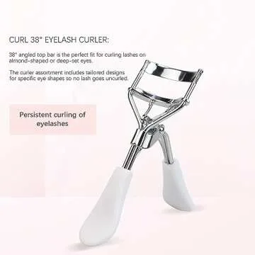 Eyelash Curlers Makeup Eye Curling Beauth Tool Cosmetic Clip with Comfort Grip (White)