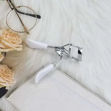 Eyelash Curlers Makeup Eye Curling Beauth Tool Cosmetic Clip with Comfort Grip (White)