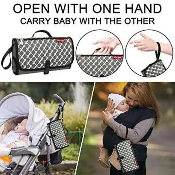 Portable Diaper Changing Pad, BARST Portable Changing Pads with Smart Wipes Pocket Portable Baby Changing Station Gift for Baby Shower Newborn Unisex Baby Stuff