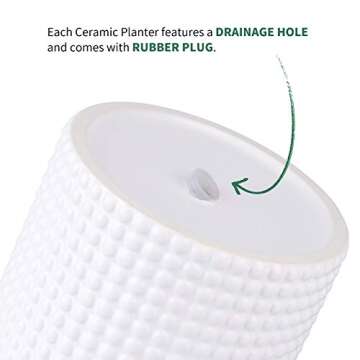 Shiny White Vintage-Style Ceramic Plant Pots for Indoors