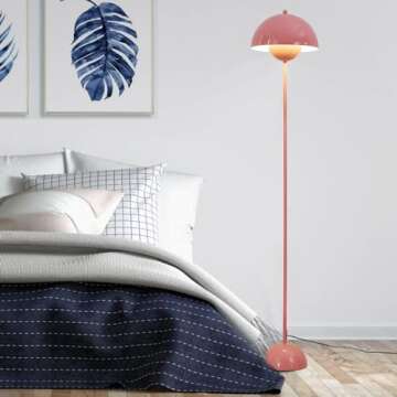 COSYLUX Modern Floor Lamp for Living Room, Industrial Tall Standing Lamp for Bedroom, Metal Shade Re...