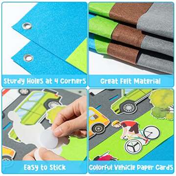 WATINC Vehicle Felt Story Board Set for Interactive Learning