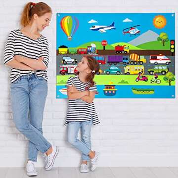 WATINC Vehicle Felt Story Board Set for Interactive Learning