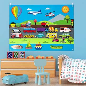 WATINC Vehicle Felt Story Board Set for Interactive Learning