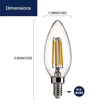 FLSNT 60W Equivalent LED Chandelier Light Bulbs, Dimmable, E12 Base, Clear B11 LED Filament Candelabra Bulbs, 2700K Soft White, 6 Pack