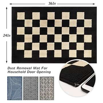 NIUKEALO Indoor Doormat, Non-Slip Absorbent Resist Dirt Entrance Rug, 24"X36" Machine Washable Low-Profile Inside Floor Door Mats for Home, Entryway, Patio