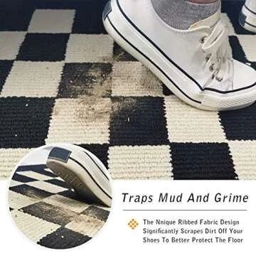 NIUKEALO Indoor Doormat, Non-Slip Absorbent Resist Dirt Entrance Rug, 24"X36" Machine Washable Low-Profile Inside Floor Door Mats for Home, Entryway, Patio