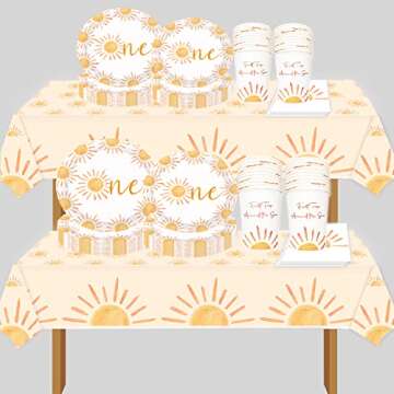 60pcs Boho Sun Birthday Party Paper Napkins First Trip inspired Around The Sun Birthday Decorations Boho Sun Party Decorations Boho Hippie Sunshine Boho Sun Baby Shower Party Supplies Decorations