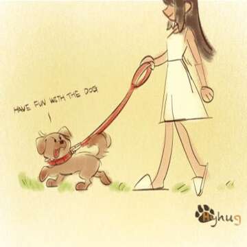 Hyhug Durable and Comfy 18'' Nylon Short Leash with Super Soft Neoprene Lined Handle for Large Medium Boy and Girl Dogs - Daily Use Walking and Professional Training. (Bright Blue)