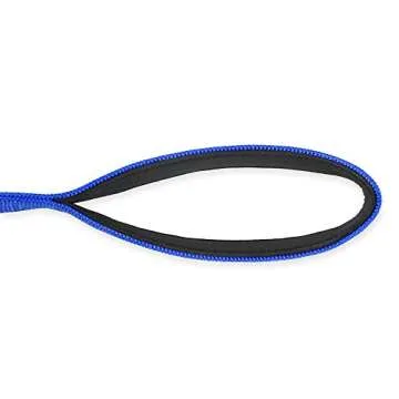 Hyhug Durable and Comfy 18'' Nylon Short Leash with Super Soft Neoprene Lined Handle for Large Medium Boy and Girl Dogs - Daily Use Walking and Professional Training. (Bright Blue)