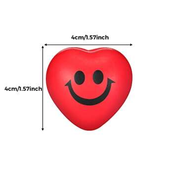 30 Pieces Heart Stress Balls, Smile Funny Face Stress Balls, Mini Foam Ball, Stress Relief Smile Balls for School Carnival Reward, Valentine Party Bag Gift Fillers (Red)