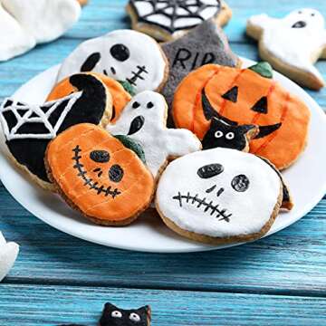 30 Pieces Halloween Cookie Stencils Reusable Small Halloween Stencils Coffee Templates Baking Painti...