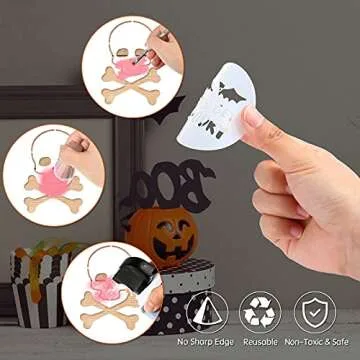 30 Pieces Halloween Cookie Stencils Reusable Small Halloween Stencils Coffee Templates Baking Painting Mold Tool for Halloween DIY Notebook Wood Sign Card Making(Classic Style)