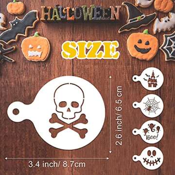 30 Pieces Halloween Cookie Stencils Reusable Small Halloween Stencils Coffee Templates Baking Painting Mold Tool for Halloween DIY Notebook Wood Sign Card Making(Classic Style)