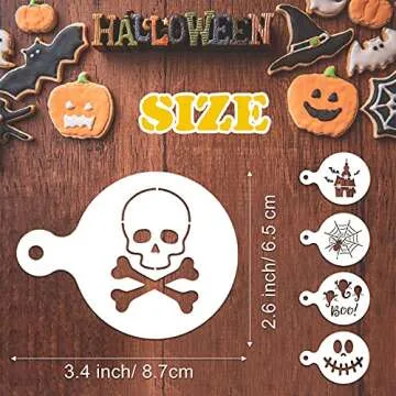 30 Pieces Halloween Cookie Stencils Reusable Small Halloween Stencils Coffee Templates Baking Painting Mold Tool for Halloween DIY Notebook Wood Sign Card Making(Classic Style)