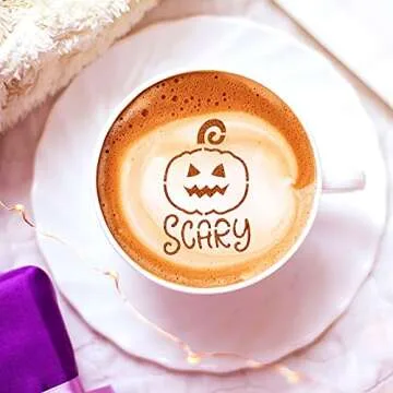 30 Pieces Halloween Cookie Stencils Reusable Small Halloween Stencils Coffee Templates Baking Painting Mold Tool for Halloween DIY Notebook Wood Sign Card Making(Classic Style)