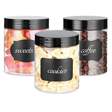 Dabacc 8 OZ Plastic Jars - Secure Food and Craft Storage