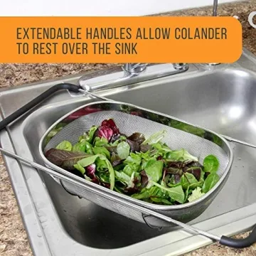 Premium Stainless Steel Colander with Expandable Handles