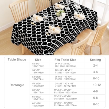 Durable Waterproof Table Cloth for Rectangle Tables