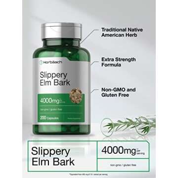 Horbäach Slippery Elm Bark Capsules for Digestive Health