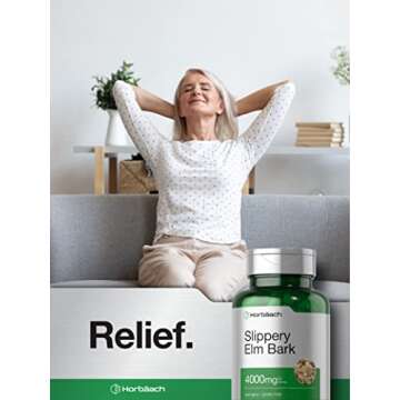 Horbäach Slippery Elm Bark Capsules for Digestive Health