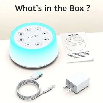 ColorsNoise Sound Machine and White Noise Machine with 30 Soothing Sounds with 12 Colors Baby Night Light with Memory Function (T-White)