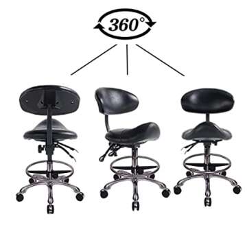 MWOSEN Saddle Stool Chair - Ergonomic Rolling Seat for All