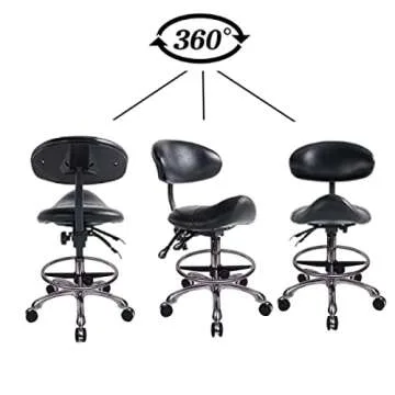 MWOSEN Saddle Stool Chair - Ergonomic Rolling Seat for All