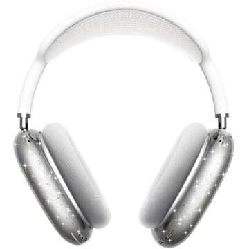 SaharaCase Hybrid Flex Cover Case for Apple AirPods Max [Rugged] Headphone Protection Antislip Grip Slim (Transparent Sparkle)