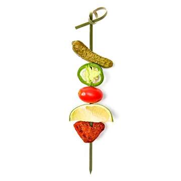 Homestia 500ct Bamboo Appetizer Toothpicks 6" Knotted Food Skewer for Sushi, Food Boat, Fruit Pinwheel