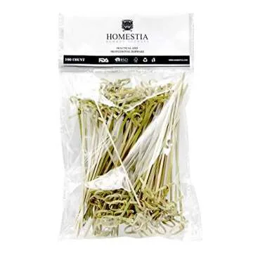 Homestia Bamboo Appetizer Toothpicks - 500ct Knotted Skewers