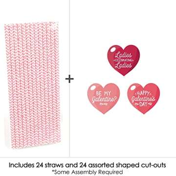 Happy Galentine’s Day Straw Decor for Memorable Parties