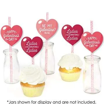 Happy Galentine’s Day Straw Decor for Memorable Parties