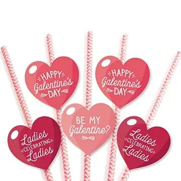 Happy Galentine’s Day Straw Decor for Memorable Parties