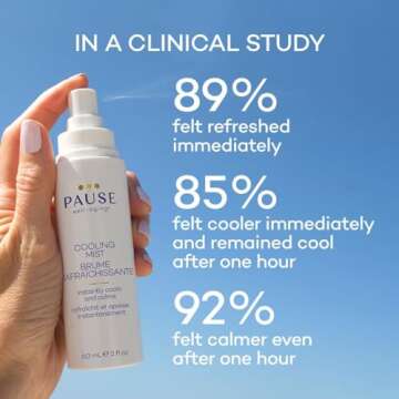 Pause Well Aging Cooling Mist | Calming Mist Spray for Cooling Skin & Stress Relief | Hot Flash Relief | Menopause Relief | Night Sweats | 300 Sprays per Bottle | Made In USA | 2 fl oz/60 mL
